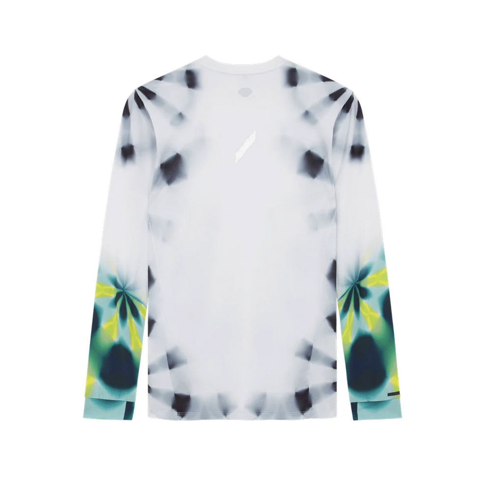 Soar - LS Printed Tech T White/Green Kaleidoscope