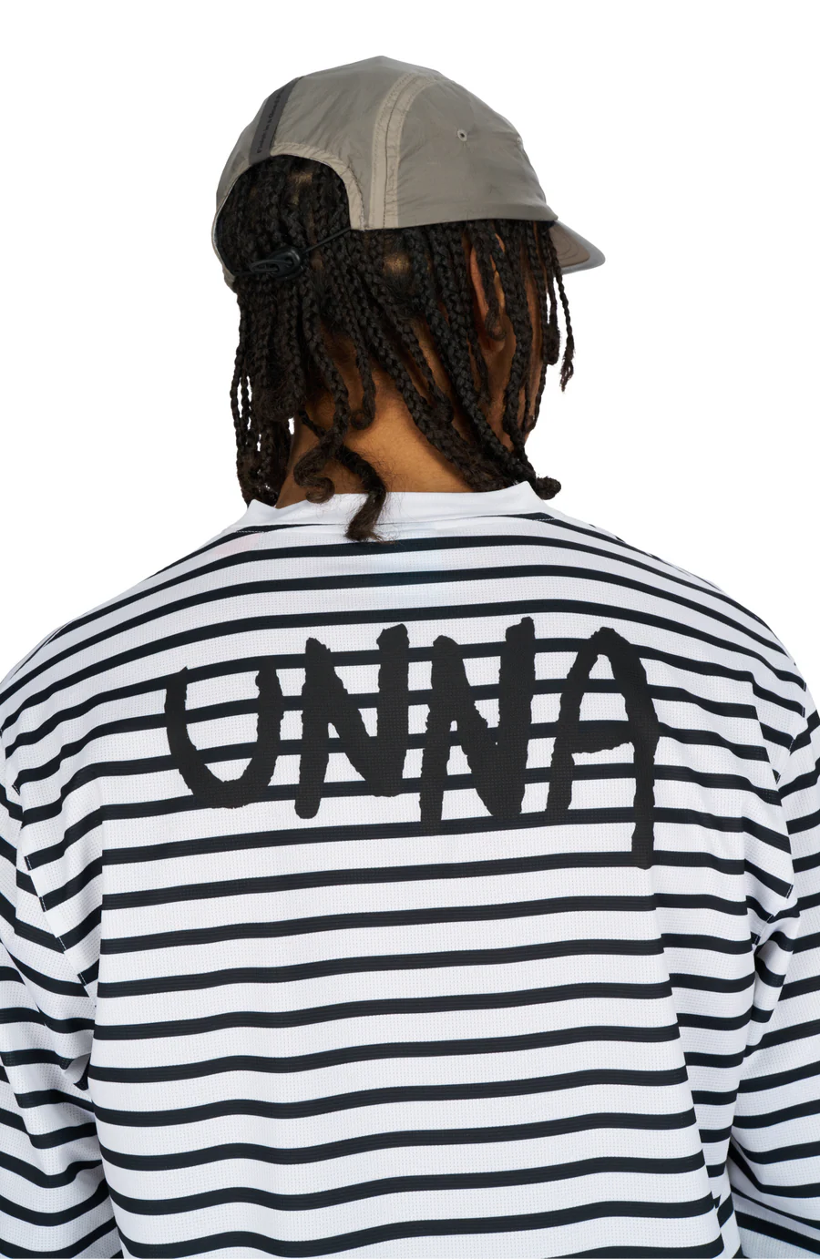UNNA - Striped LS White And Navy Men