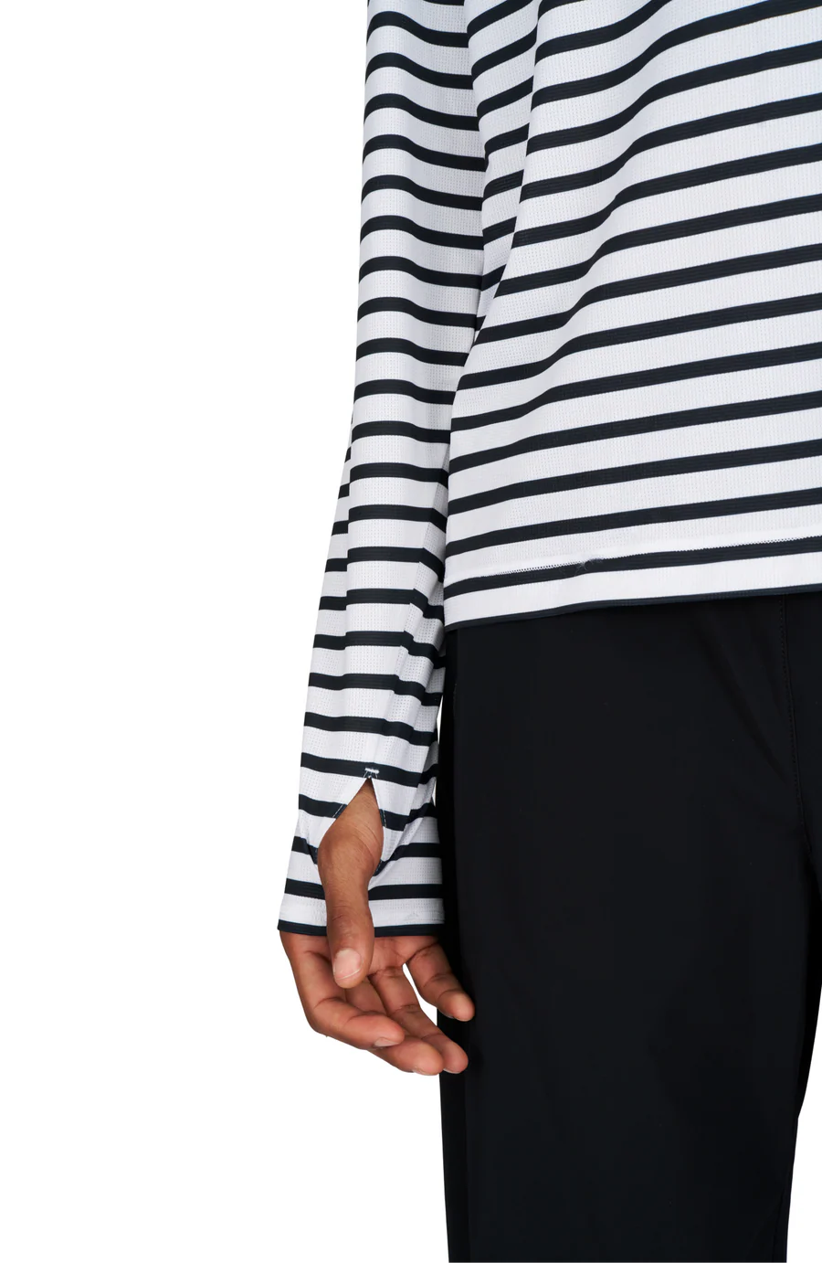 UNNA - Striped LS White And Navy Men